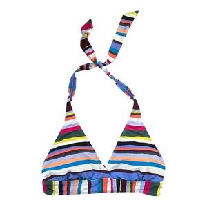 Anne Cole Colorful Striped Swim bikini top sz L nwt,013